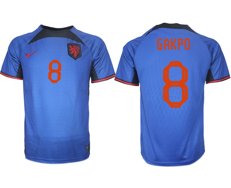 Men 2022 World Cup National Team Netherlands away aaa version blue 8 Soccer Jersey